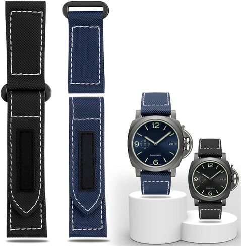 Carbon Fiber Check Nylon Canvas Strap For Panerai Lumino PAM01118 01661 Waterproof Watchband Bracelet 24mm Black Blue in Saudi Arabia