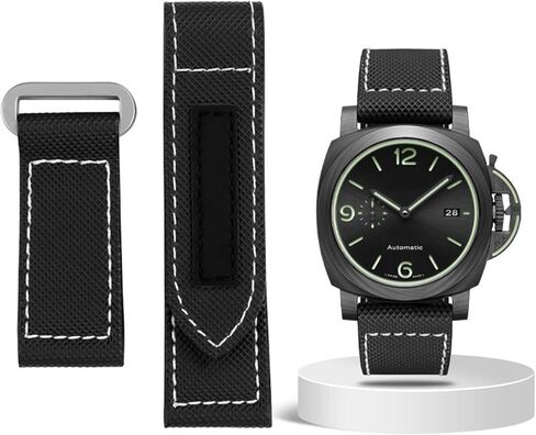 Carbon Fiber Check Nylon Canvas Strap For Panerai Lumino PAM01118 01661 Waterproof Watchband Bracelet 24mm Black Blue in Saudi Arabia