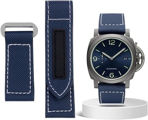 Carbon Fiber Check Nylon Canvas Strap For Panerai Lumino PAM01118 01661 Waterproof Watchband Bracelet 24mm Black Blue in Saudi Arabia
