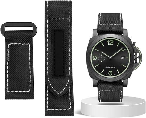 Carbon Fiber Check Nylon Canvas Strap For Panerai Lumino PAM01118 01661 Waterproof Watchband Bracelet 24mm Black Blue in Saudi Arabia