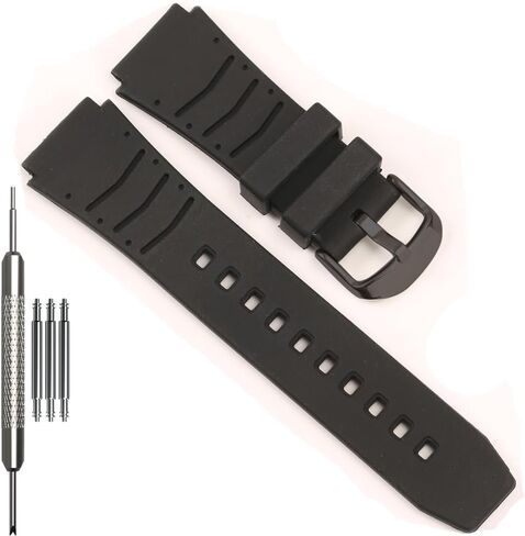 MWA100H Series Replacement Watch Band Compatible with Casio MWQ100 MWA-100H MWD100H MWA-300H Black Silicone Strap 20mm sports waterproof bracelet in Kuwait