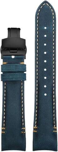 Curved End 22mm 20mm Leather Watch Band Fit for Tudor Black Bay/Seiko/Casio/Armani/Hamilton in Saudi Arabia