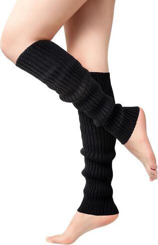 Pleneal Leg Warmers for Women - Leg Warmers 80s Ribbed Knitted Long Socks for Yoga Party Sports Fashion Accessories in Kuwait