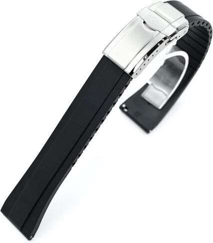 MiLTAT StrapXPro 20mm Quick Release Universal Black FKM Rubber Watch Strap DT01U in Kuwait