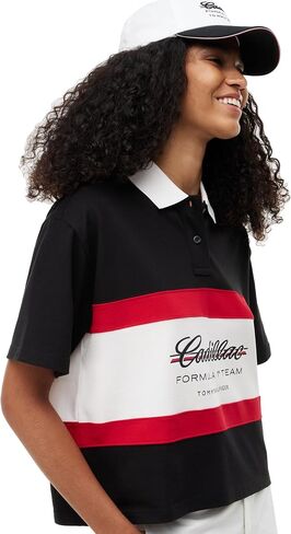 Tommy Hilfiger Women's F1 Boxy Script Short Sleeve Polo in Kuwait