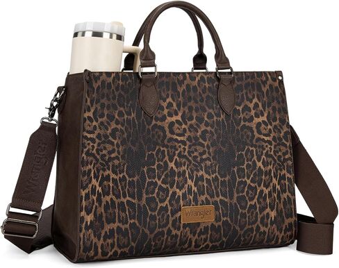 Wrangler Laptop Tote Bag for Women 15.6 Inch Large Leather Work Bag with Cup Holder, Vintage Computer Bags Briefcase Handbag in Kuwait