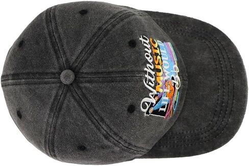 Funny Without Music Life Would BB Hats for Men Women Musician Gifts, Adjustable Cotton Embroidered Music Lover Baseball Cap in Saudi Arabia