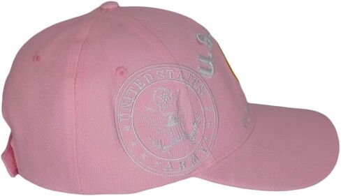 Trade Winds US Army Emblem Woman Veteran V Pink Shadow Acrylic Embroidered Hat Cap - Officially Licensed in Kuwait