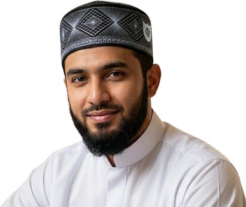 الأمين مسلم هدية مسلم الرجال الكوفي قبعة AMN-007 قبعة الجمجمة الإسلامية تصميم فريد قبعة مستديرة Topi أغطية الرأس رمضان هدية عيد in Kuwait