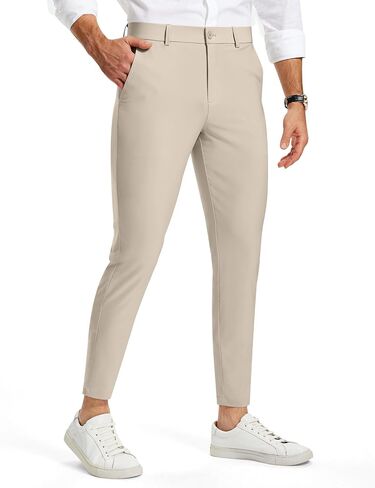Mens Golf Dress Pants 28" 30" Skinny Fit Tapered Slim Stretch Lightweight Quick Dry Chino with Pockets for Work Casual in Saudi Arabia