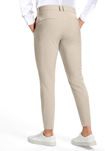 Mens Golf Dress Pants 28" 30" Skinny Fit Tapered Slim Stretch Lightweight Quick Dry Chino with Pockets for Work Casual in Saudi Arabia