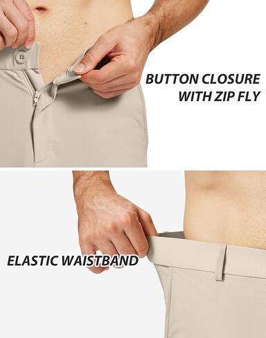 Mens Golf Dress Pants 28" 30" Skinny Fit Tapered Slim Stretch Lightweight Quick Dry Chino with Pockets for Work Casual in Saudi Arabia