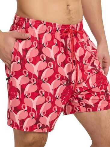 Men's 2-in-1 Beach Shorts with Compression Liner, Quick Dry Swim Trunks in Saudi Arabia