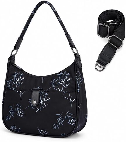 Shoulder Bag for Women, Nylon Tote Handbag Crossbody Purse with Detachable Strap, Lightweight Travel Satchel in Kuwait