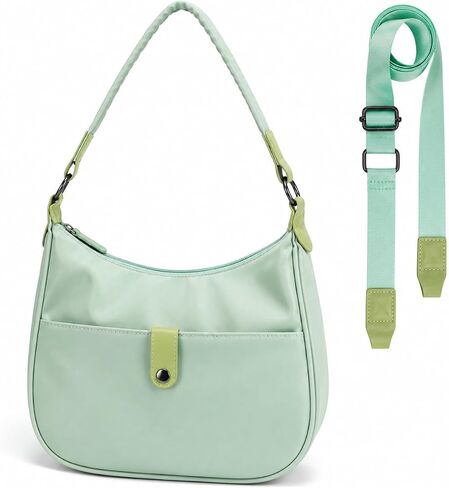 Shoulder Bag for Women, Nylon Tote Handbag Crossbody Purse with Detachable Strap, Lightweight Travel Satchel in Kuwait