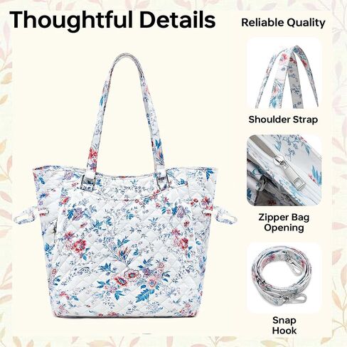 GEMIU Women Large Travel Tote Bag Premium Cotton Satchel Purse Lightweight Cotton and Microfiber Fabrics in Kuwait