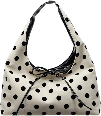 Polka Dot Tote Bag for Women Bow Tie Hobo Bags for Women Slouchy Tote Purse Large Shoulder Handbag Satchel for Travel Work in Kuwait