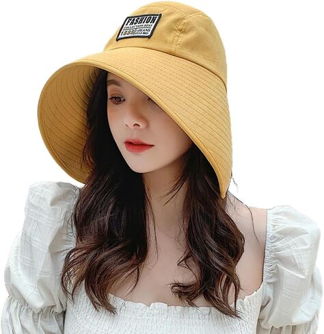 Women Floppy Sun Beach Hat Packable Wide Brim Bucket Hat UPF 50+ UV Protection Travel Beach Cap in Kuwait