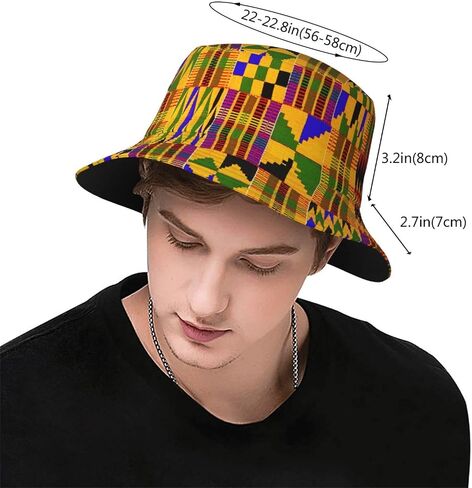 Retro African Hats African Ethnic Tribal Bucket Hat Women Men Beach Sun Hats for Outdoor Travel Hiking in Saudi Arabia