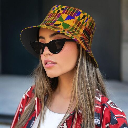 Retro African Hats African Ethnic Tribal Bucket Hat Women Men Beach Sun Hats for Outdoor Travel Hiking in Saudi Arabia