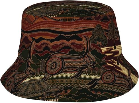 Retro African Hats African Ethnic Tribal Bucket Hat Women Men Beach Sun Hats for Outdoor Travel Hiking in Saudi Arabia
