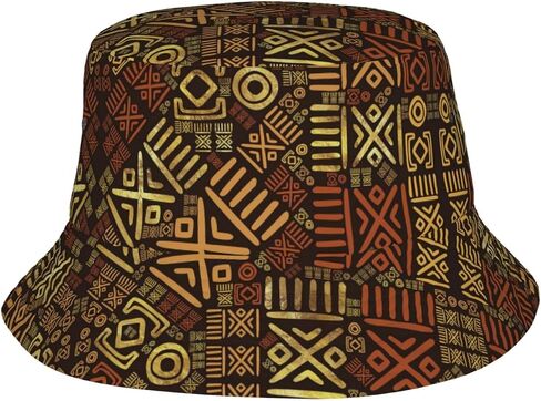 Retro African Hats African Ethnic Tribal Bucket Hat Women Men Beach Sun Hats for Outdoor Travel Hiking in Saudi Arabia
