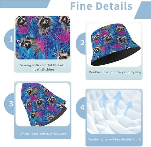 Amasnay Funny Bucket Hat Cotton Double-Side-Wear Reversible Sun Hat for Women Men, Summer Vacation Travel Beach Fisherman Hat in Saudi Arabia