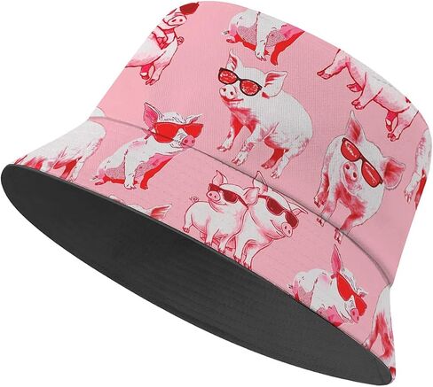 Amasnay Funny Bucket Hat Cotton Double-Side-Wear Reversible Sun Hat for Women Men, Summer Vacation Travel Beach Fisherman Hat in Saudi Arabia