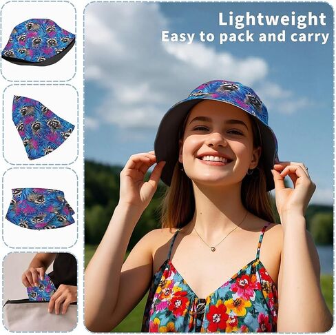 Amasnay Funny Bucket Hat Cotton Double-Side-Wear Reversible Sun Hat for Women Men, Summer Vacation Travel Beach Fisherman Hat in Saudi Arabia