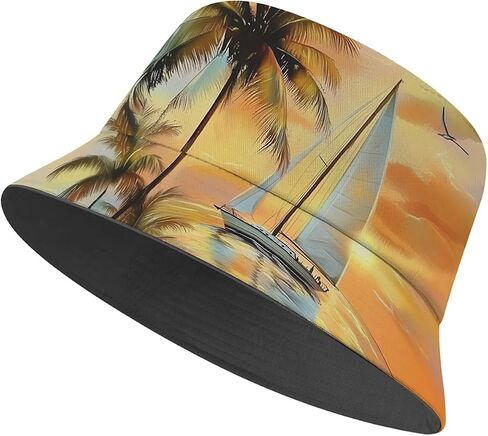 Amasnay Funny Bucket Hat Cotton Double-Side-Wear Reversible Sun Hat for Women Men, Summer Vacation Travel Beach Fisherman Hat in Saudi Arabia