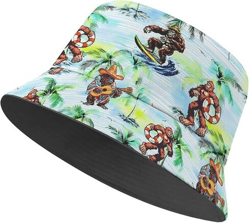 Amasnay Funny Bucket Hat Cotton Double-Side-Wear Reversible Sun Hat for Women Men, Summer Vacation Travel Beach Fisherman Hat in Saudi Arabia