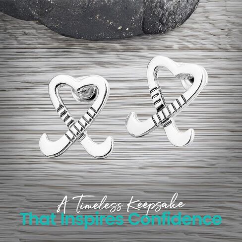 Field Hockey Earrings – Silver Heart Crossed Sticks Stud Earrings for Girls & Women – Sports Jewelry Gift for Field Hockey Players, Coaches & Fans in Kuwait
