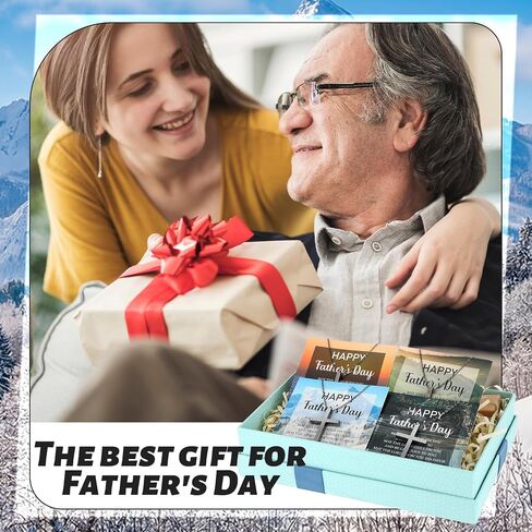 Huwena 16 Set Father's Day Church Gifts Bulk Father's Day Necklaces Gifts Adjustable Cross Necklace with Inspirational Cards for Dad Men Church Appreciation Present in Saudi Arabia