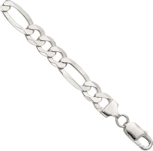 IceCarats 925 Sterling Silver 8.5mm Chunky Figaro Chain Link Bracelet Polished in Kuwait