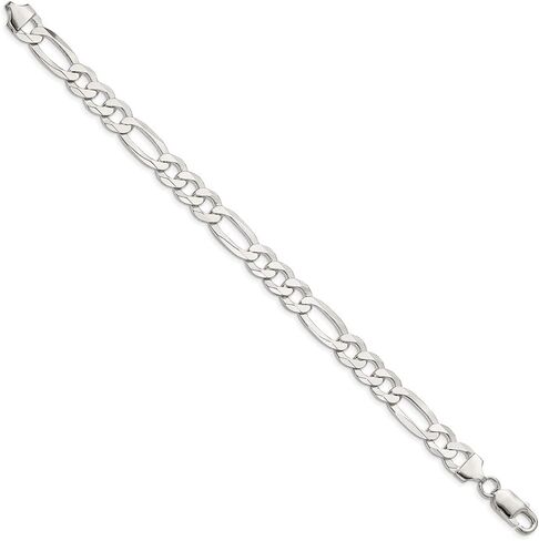 IceCarats 925 Sterling Silver 8.5mm Chunky Figaro Chain Link Bracelet Polished in Kuwait