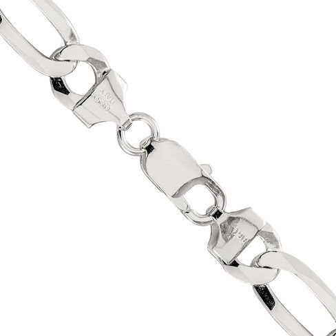 IceCarats 925 Sterling Silver 8.5mm Chunky Figaro Chain Link Bracelet Polished in Kuwait