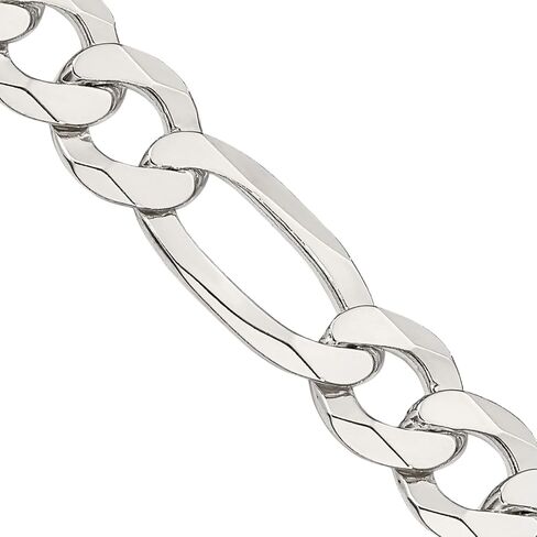 IceCarats 925 Sterling Silver 8.5mm Chunky Figaro Chain Link Bracelet Polished in Kuwait