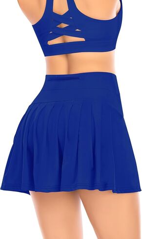 Women High Waisted Athletic Golf Skorts Pleated Tennis Skirts with Pockets Shorts Running Workout Clothes in Kuwait