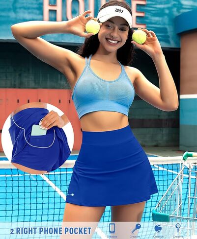 Women High Waisted Athletic Golf Skorts Pleated Tennis Skirts with Pockets Shorts Running Workout Clothes in Kuwait