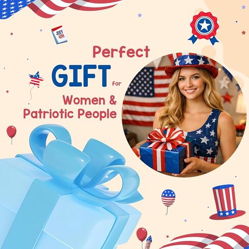 GoHere 4th of July Bracelets for Women - American Flag Beaded Red White Blue Stackable Bracelets - Independence Day Gifts Patriotic Jewelry Set in Saudi Arabia