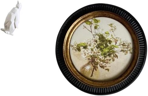 منحوتة البطريق من Fenteer مع إطار صورة دائري من الراتنج العتيق المزخرف والتعليق على الحائط عمل فني منحوت مناسب لغرفة النوم وغرفة المعيشة والمقهى in Kuwait
