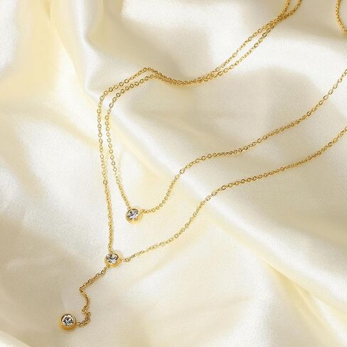 Lariat Dainty Long Necklace Y-Shaped Layered Chain Drop Necklaces Fashion Jewelry for Women Gifts. in Kuwait