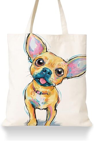 Cute Pet Canvas Tote Bag for Women, Funny Dog Lover Gift for Dog Mom in Kuwait
