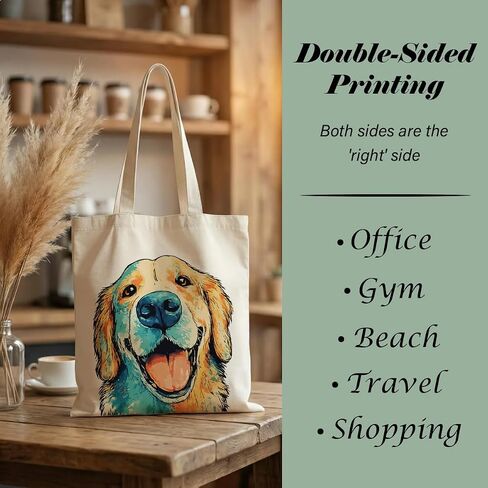 Cute Pet Canvas Tote Bag for Women, Funny Dog Lover Gift for Dog Mom in Kuwait