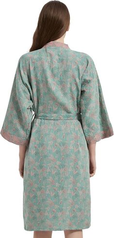 Haseil Women's Cotton Gauze Robe Lightweight Kimono Bathrobe Double Layer Breathable Lounge Robe Soft Jacquard Sleepwear in Saudi Arabia