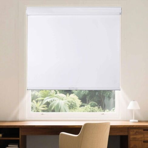 Roller Window Shades Free-Stop Cordless Blackout Blinds, Thermal Insulated Pull Down Shades for Windows, UV Protection Fabric Roller Blinds for Home Office (36" Wx72 H, White) in Saudi Arabia