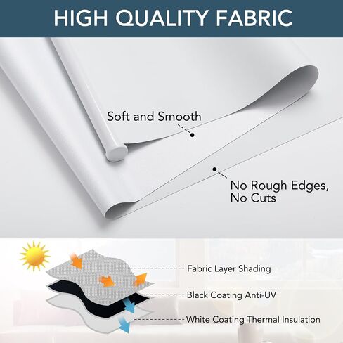 Roller Window Shades Free-Stop Cordless Blackout Blinds, Thermal Insulated Pull Down Shades for Windows, UV Protection Fabric Roller Blinds for Home Office (36" Wx72 H, White) in Saudi Arabia
