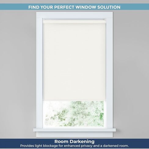 LEVOLOR Basics Cordless Fabric Roller Shade, Easy to Install Blackout Shades for Windows, Neutral White, Fits up to 22" Width and 72" Length, Home Solution for Any Space or Room Decor in Saudi Arabia