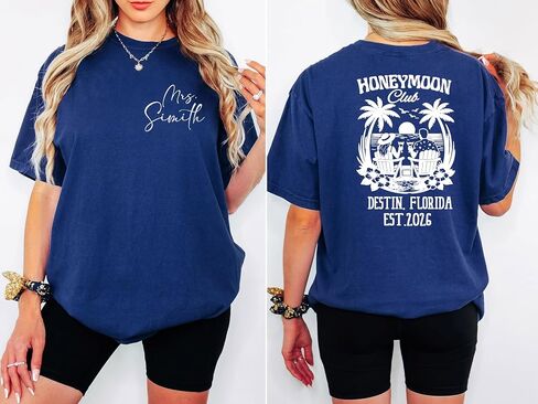 Honeymoon Shirt Matching Couple Shirts Honeymoon Club Shirt Custom Mr and Mrs Shirt Beach Vacation Shirt Multi in Saudi Arabia