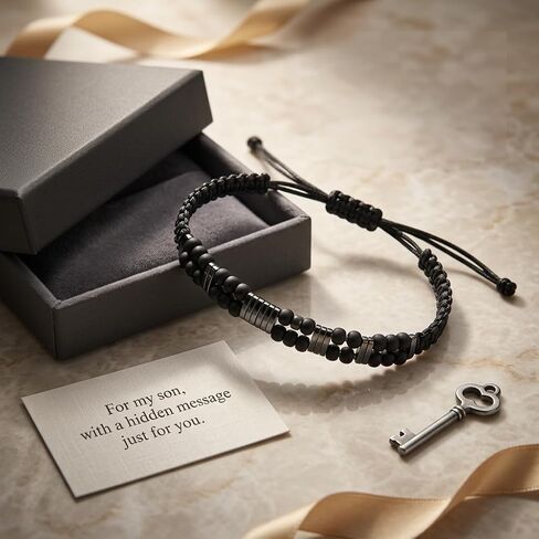 Until We Meet Again Bracelet, Morse Code Bracelet for Men, Memorial Gift for Him, Hidden Message Sympathy Jewelry, Remembrance Gift for Dad, Her in Saudi Arabia